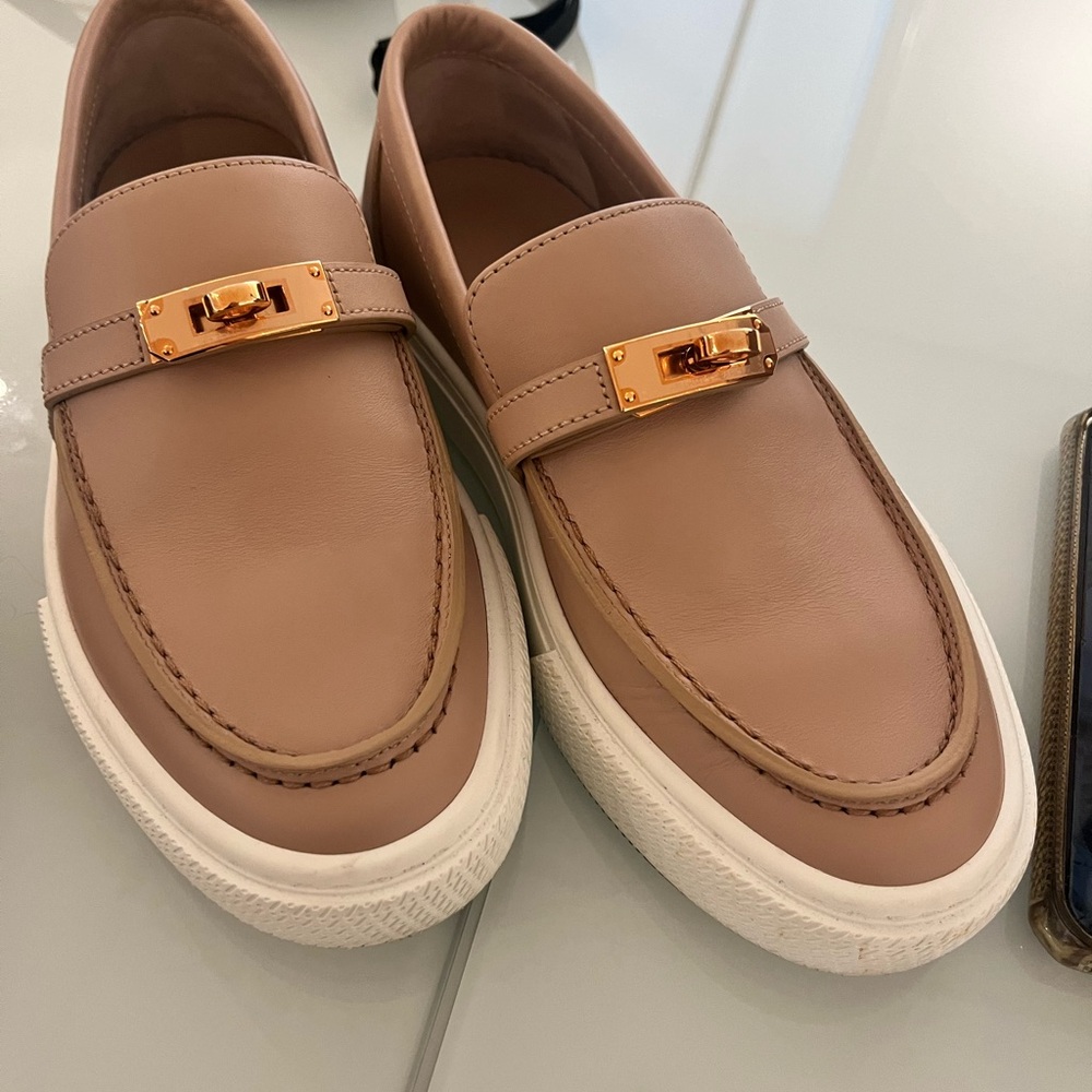 Hermes Women's Game slip-ons  with rose gold hardware